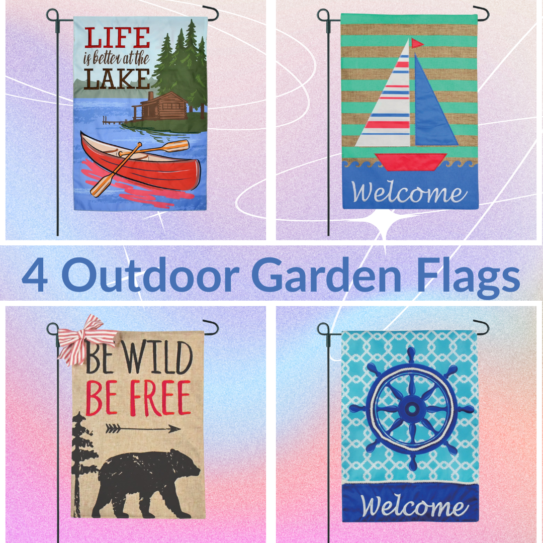 SAVE 45% - Vacation Fun 2-Sided Garden Flags Bundle