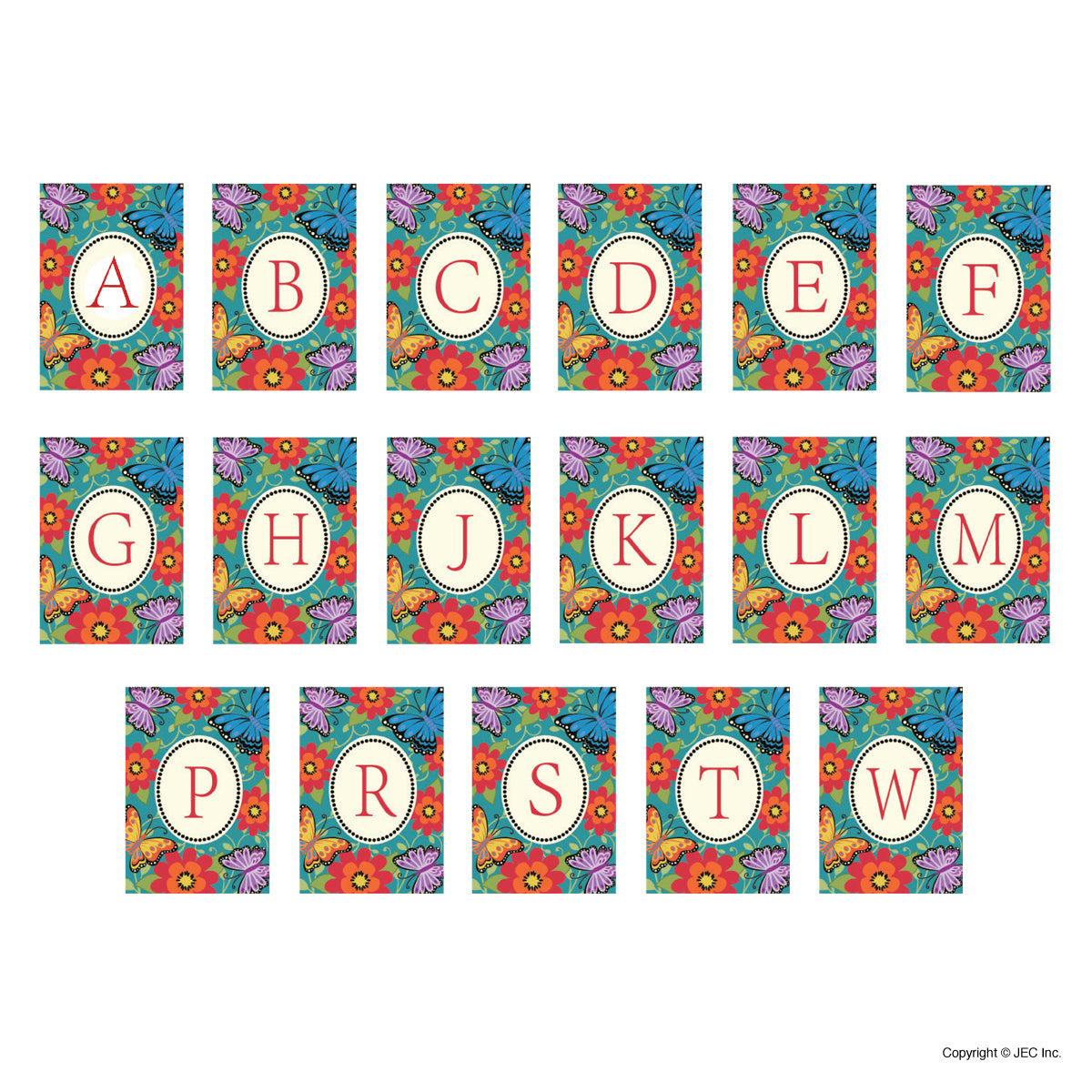 Blue Butterflies Monogram Burlap 2-Sided Garden Flag 12.5x18"