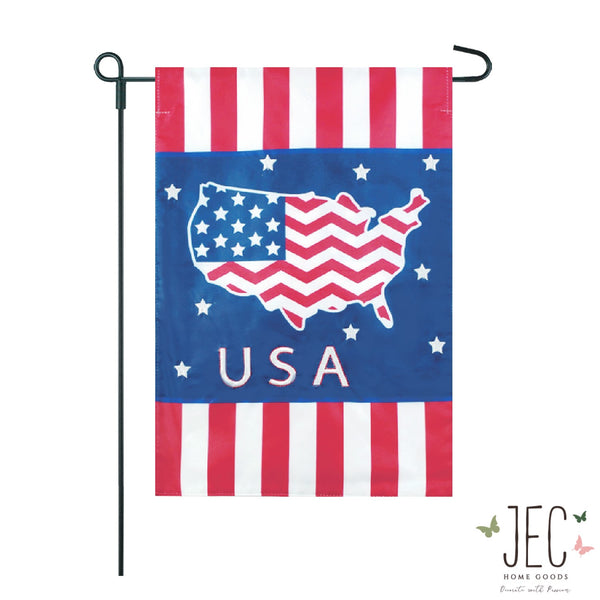 Americana Stripe USA 2-Sided Garden Flag 12.5x18"