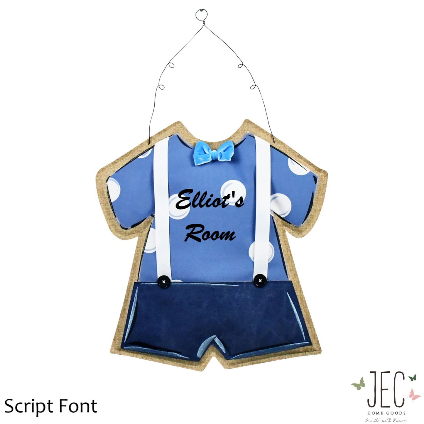 Personalized Baby Shower Boy Onesie Burlap Wall Décor 21"x23"