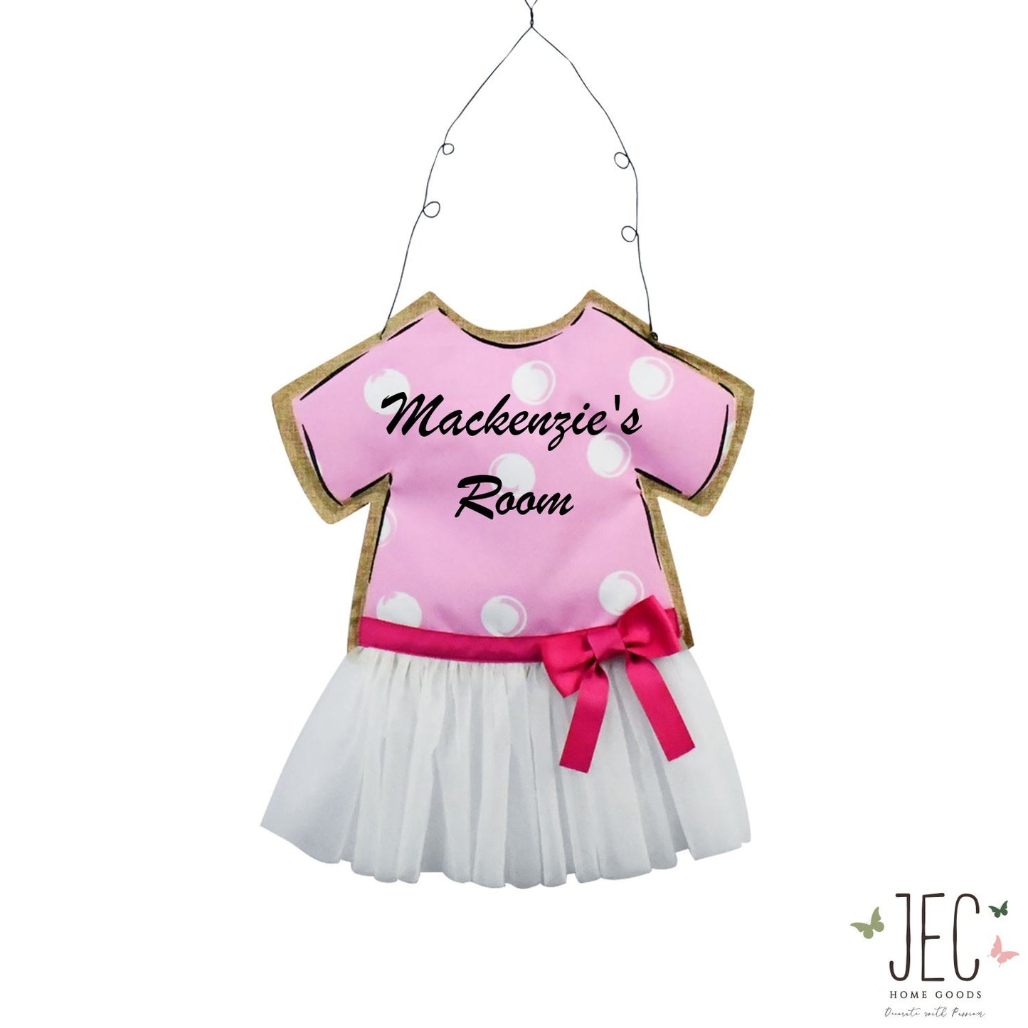 Personalized Baby Shower Girl Onesie Burlap Wall Décor 21"x23"