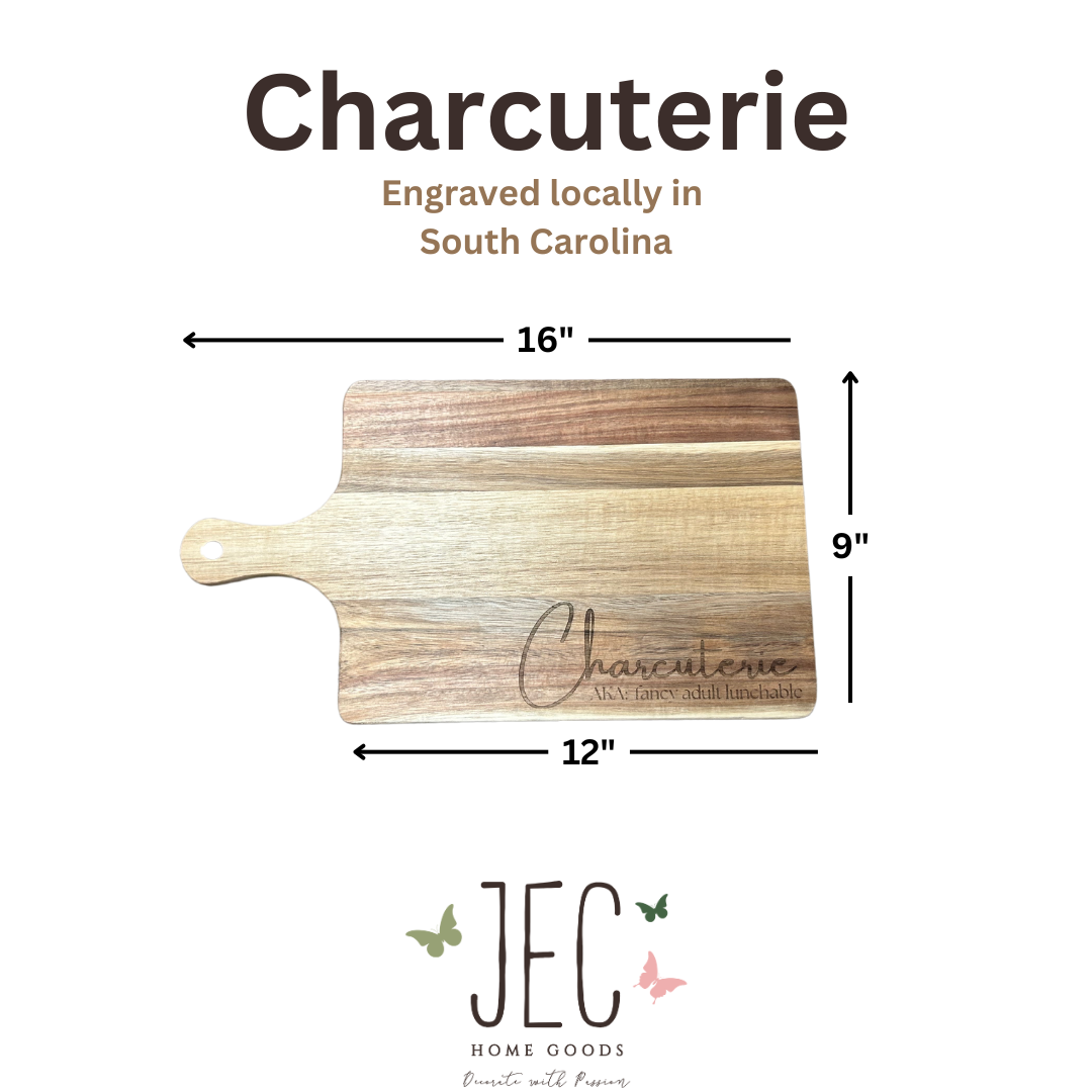 Laser Engraved Wooden Charcuterie Board