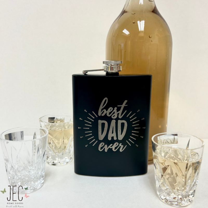 Laser Engraved 8 Oz Flask