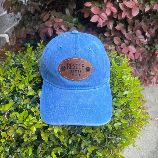 Rescue Mom - Engraved Leatherette Hat