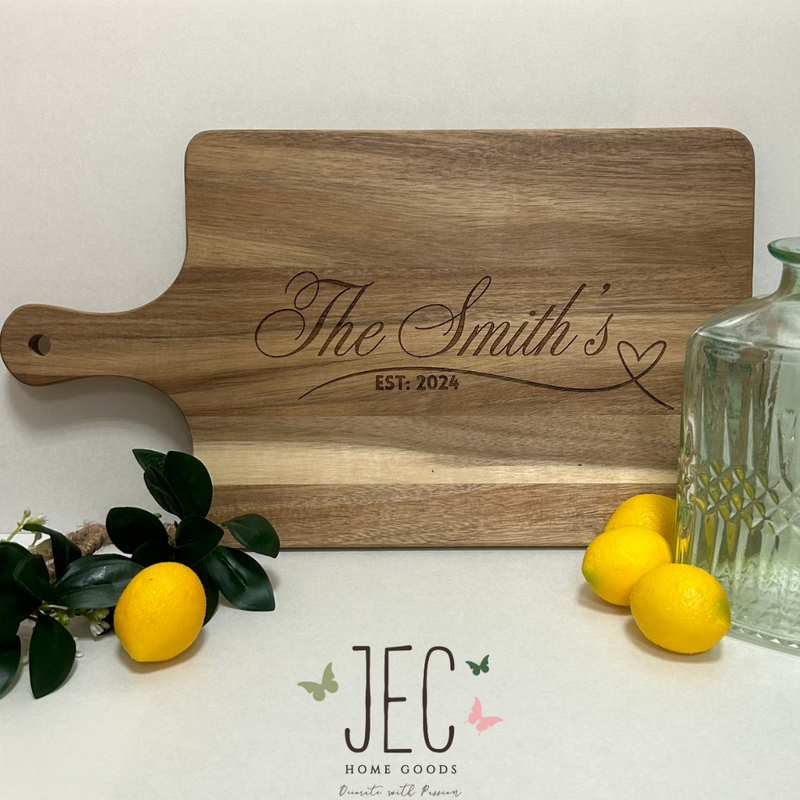 Custom Laser Engraved Surname Serving Board