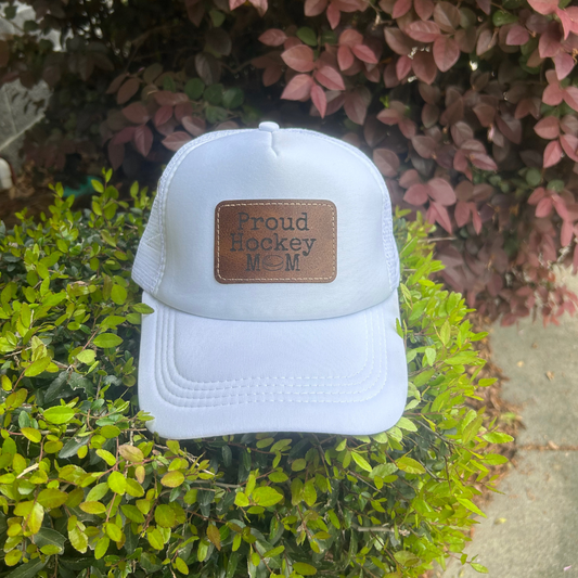 Hockey Mom - Engraved Leatherette Hat