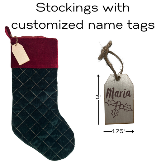 Crafted In SC - Stockings with Customized Name Tags