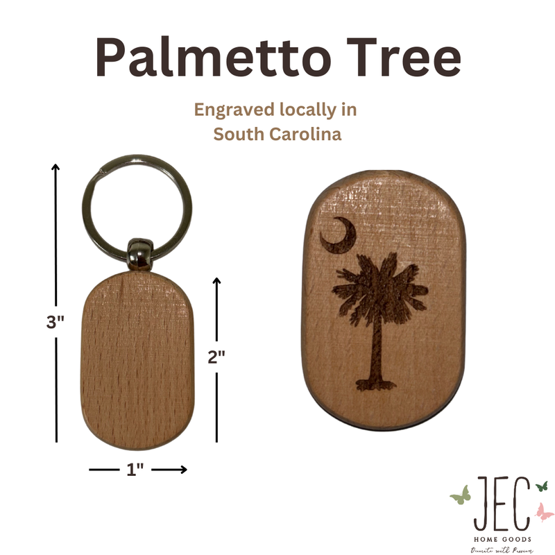 Laser Engraved Wood Keychain