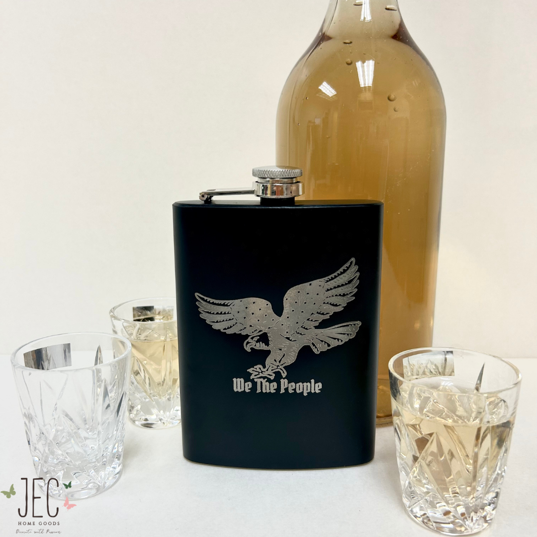 Laser Engraved 8 Oz Flask