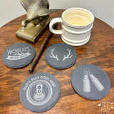 Laser Engraved Slate Coasters (Set of 4) - Dad Coaster Set