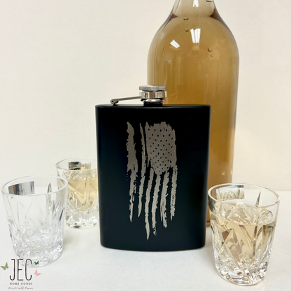 Laser Engraved 8 Oz Flask