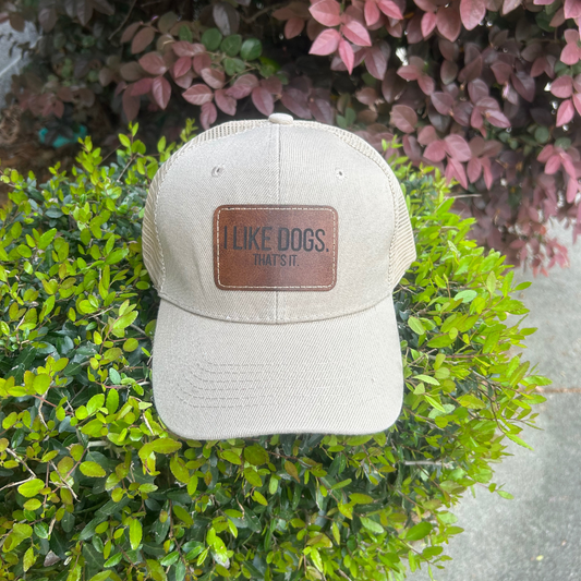 I Like Dogs - Engraved Leatherette Hat