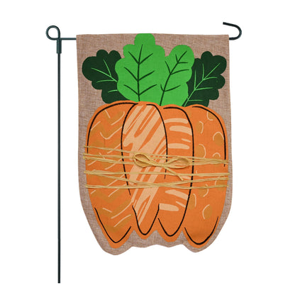 Carrot Bundle Burlap 2-Sided Garden Flag 12.5x18"