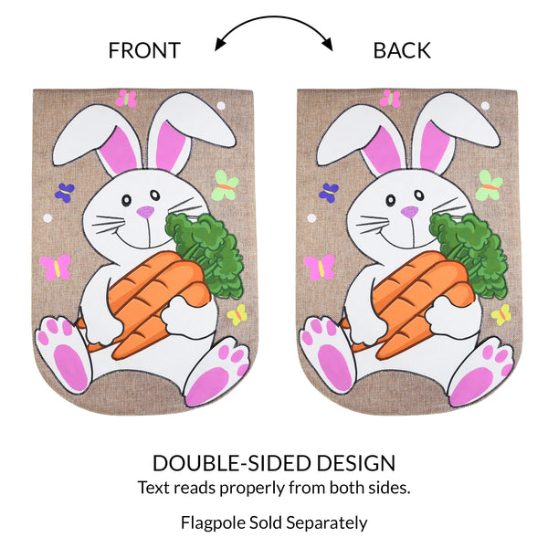 Easter Bunny 2-Sided Burlap Garden Flag 12.5x18"