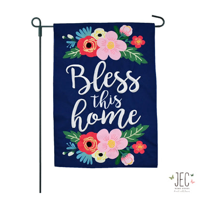 Bless This Home Floral 2-Sided Garden Flag 12.5x18"