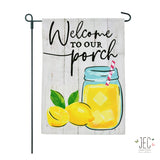 Welcome Porch Mason Jar 2-Sided Garden Flag 12.5x18"
