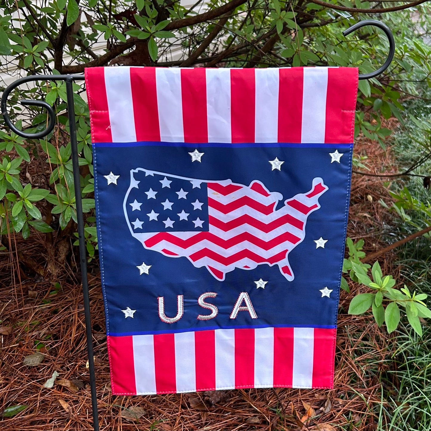 Americana Stripe USA 2-Sided Garden Flag 12.5x18"