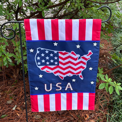 Americana Stripe USA 2-Sided Garden Flag 12.5x18"