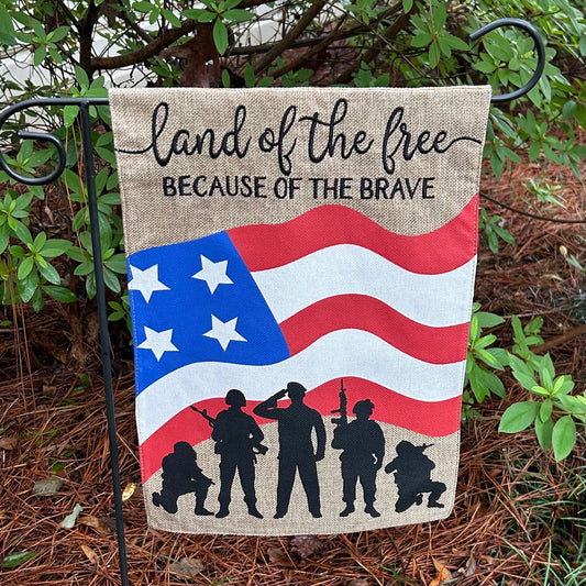 American Heroes Burlap 2-Sided Garden Flag 12.5x18"