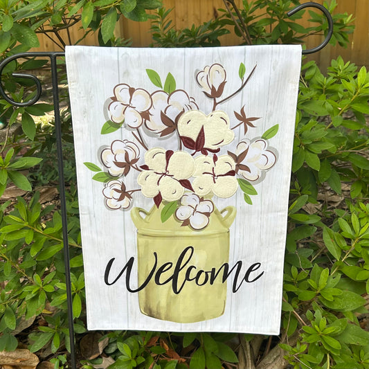 Cotton Milk Jar  2-Sided Garden Flag 12.5x18"