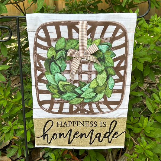 Tobacco Basket Burlap 2-Sided Garden Flag 12.5x18"