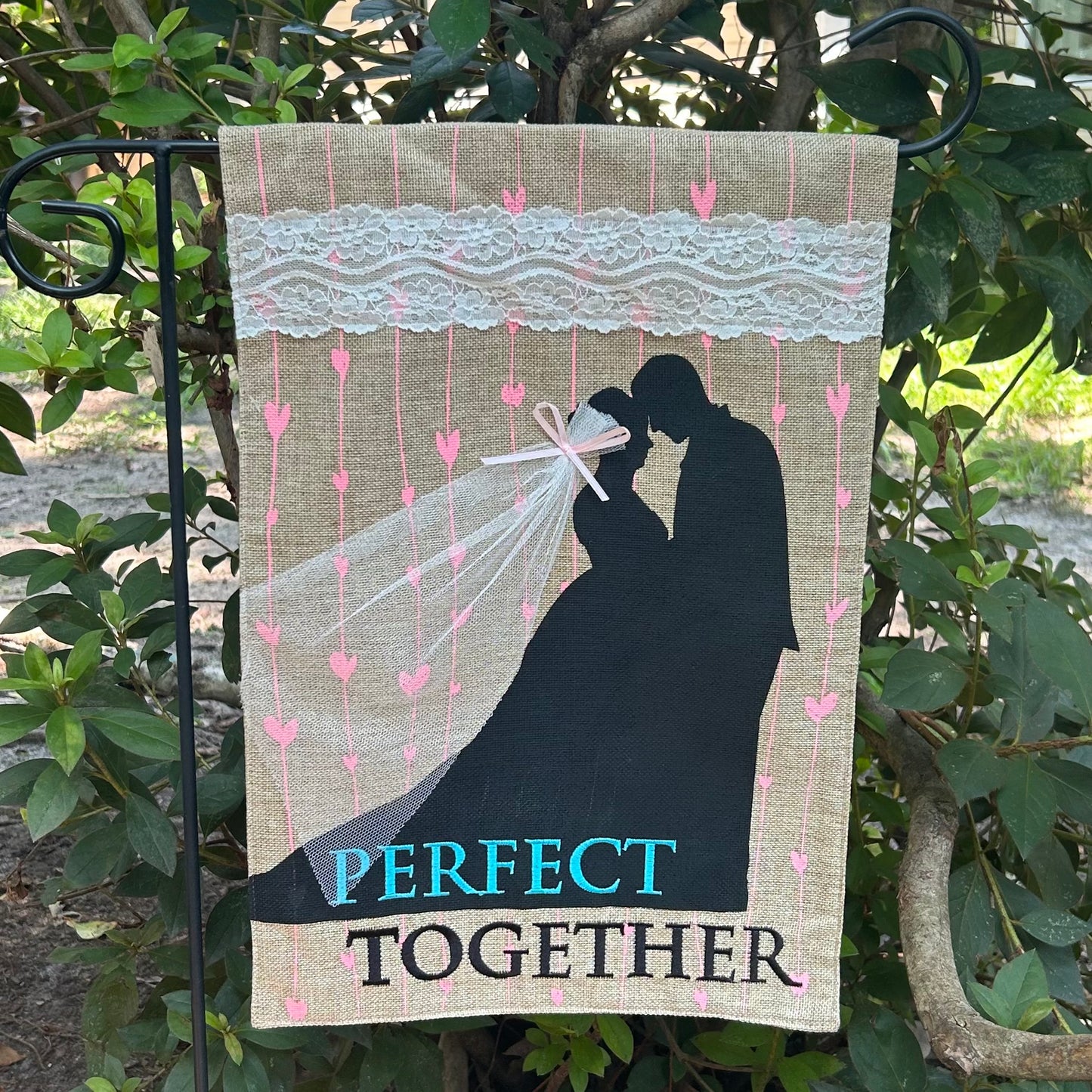 Perfect Together Burlap 2-Sided Garden Flag 12.5x18"