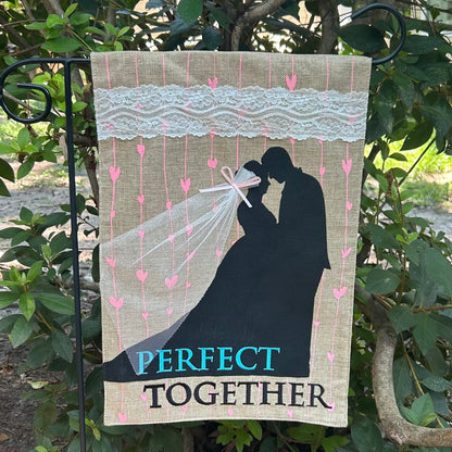 Perfect Together Burlap 2-Sided Garden Flag 12.5x18"