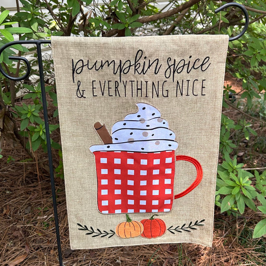 Pumpkin Spice Nice Burlap 2-Sided Garden Flag 12.5x18"