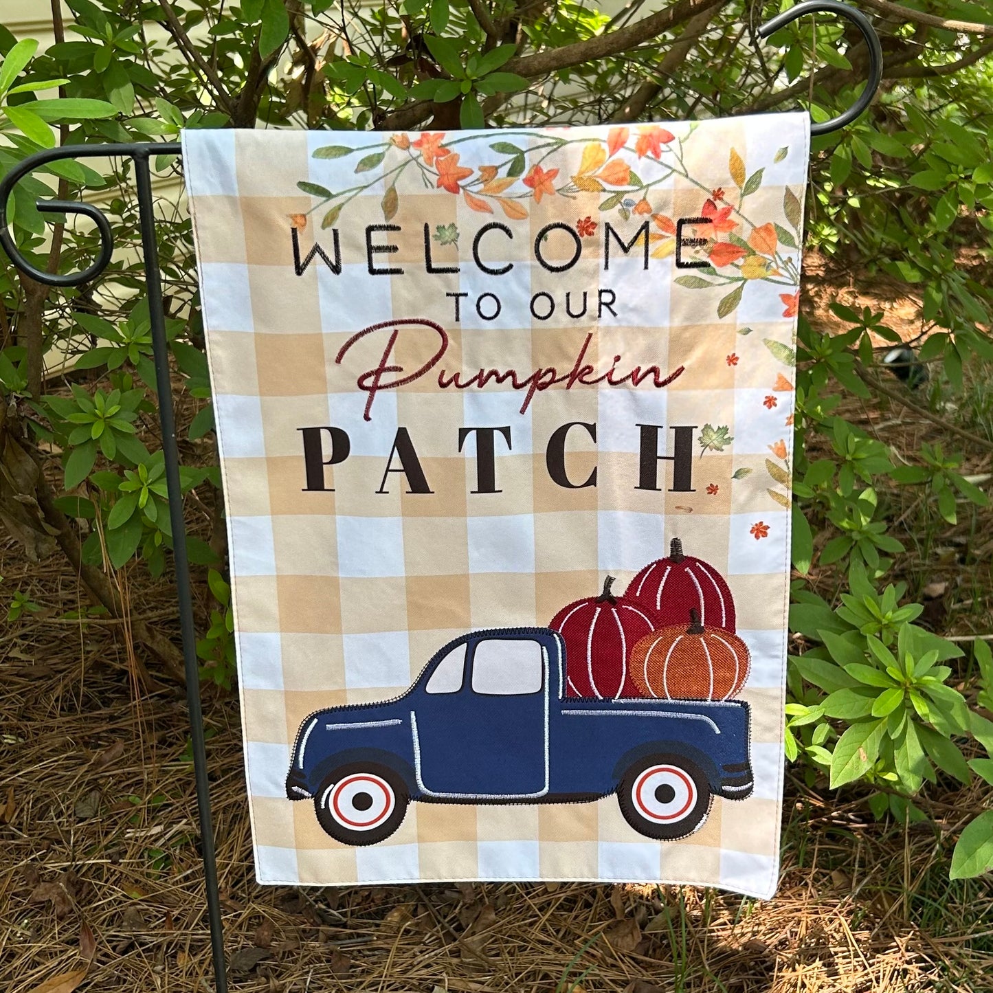 Pumpkin Patch Truck 2-Sided Garden Flag 12.5x18"
