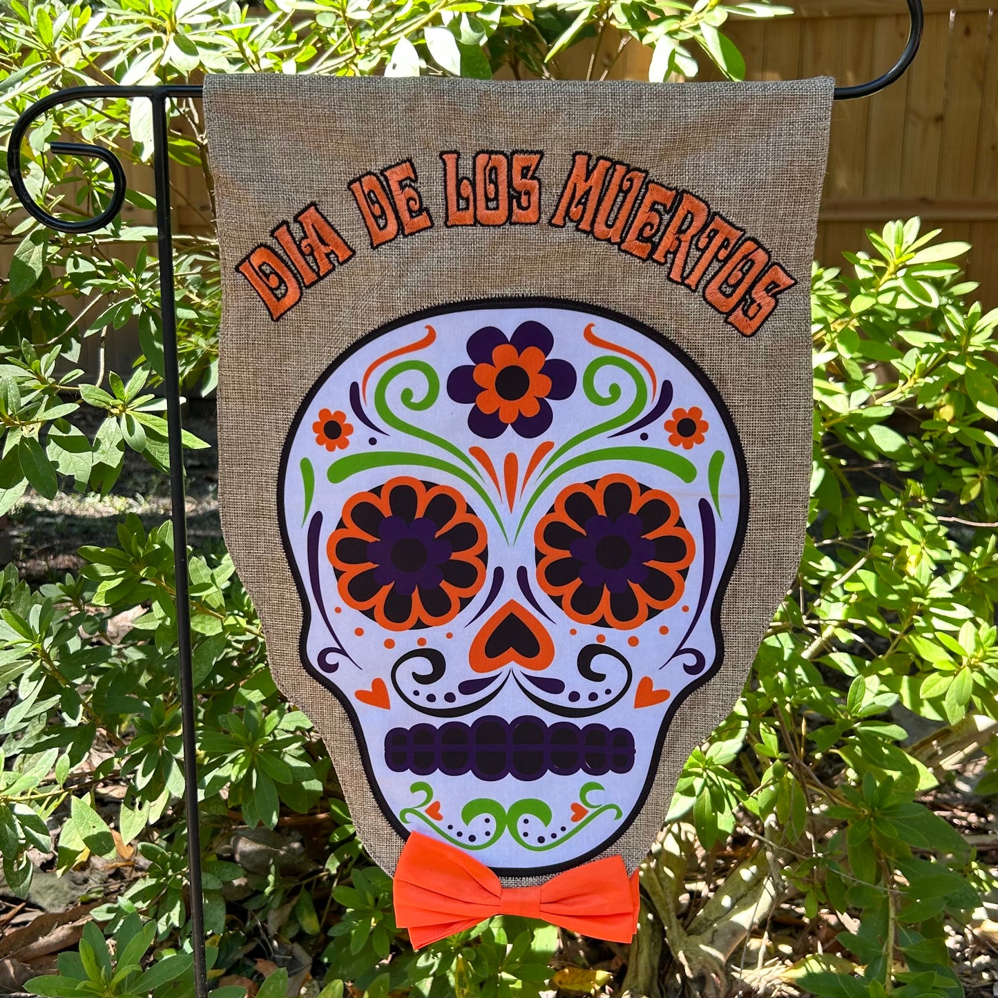 Sugar Skull Burlap 2-Sided Garden Flag 12.5x18"