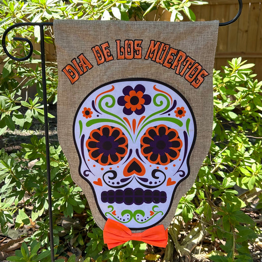 Sugar Skull Burlap 2-Sided Garden Flag 12.5x18"