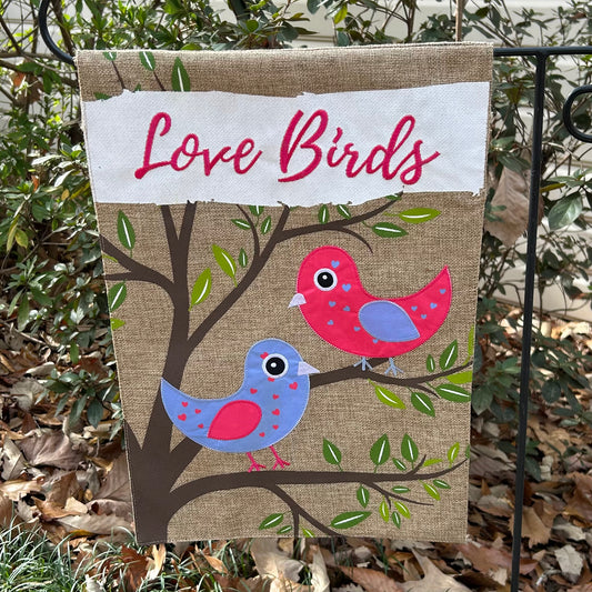 Spring Birds Burlap 2-Sided Garden Flag 12.5x18"