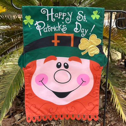 Lucky Leprechaun 2-Sided Garden Flag 12.5x18"