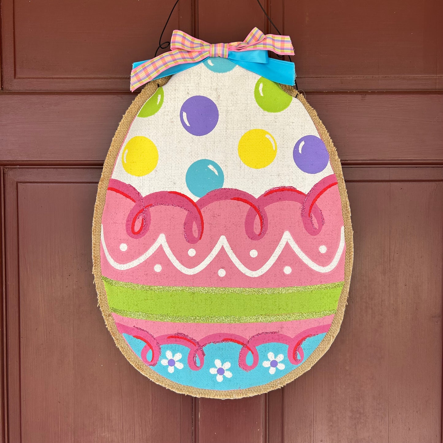 Easter Egg Burlap Wall Décor 21.5"x16"