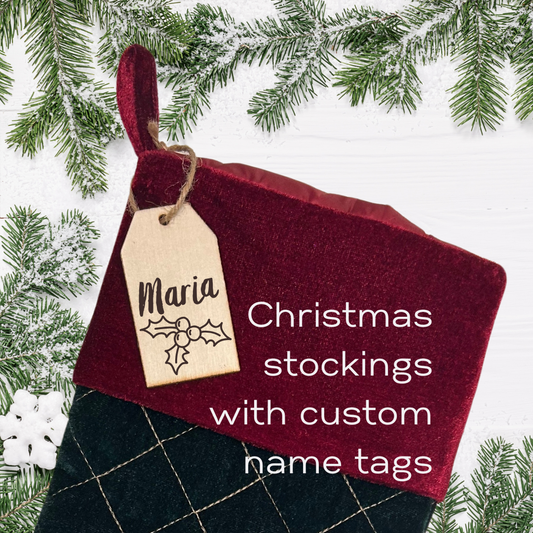 Personalized Name Tags Christmas Stockings