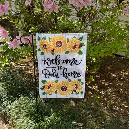 Sunflowers Shiplap 2-Sided Garden Flag 12.5x18"