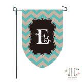 Chevron Monogram Burlap 2-Sided Garden Flag 12.5x18"