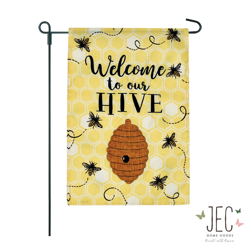Bees Honeycomb 2-Sided Garden Flag 12.5x18"