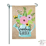 Watering Can Burlap 2-Sided Garden Flag 12.5x18"