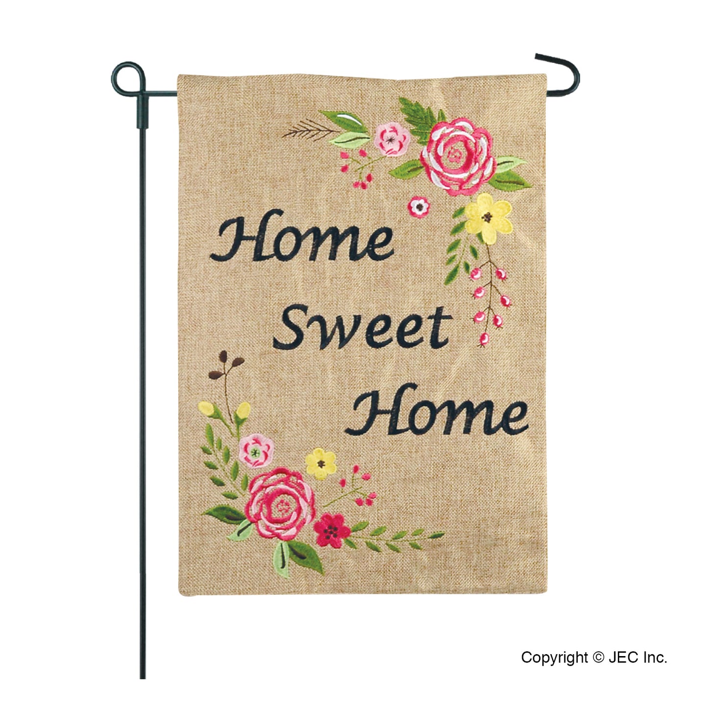 Spring Rose Burlap 2-Sided Garden Flag 12.5x18"