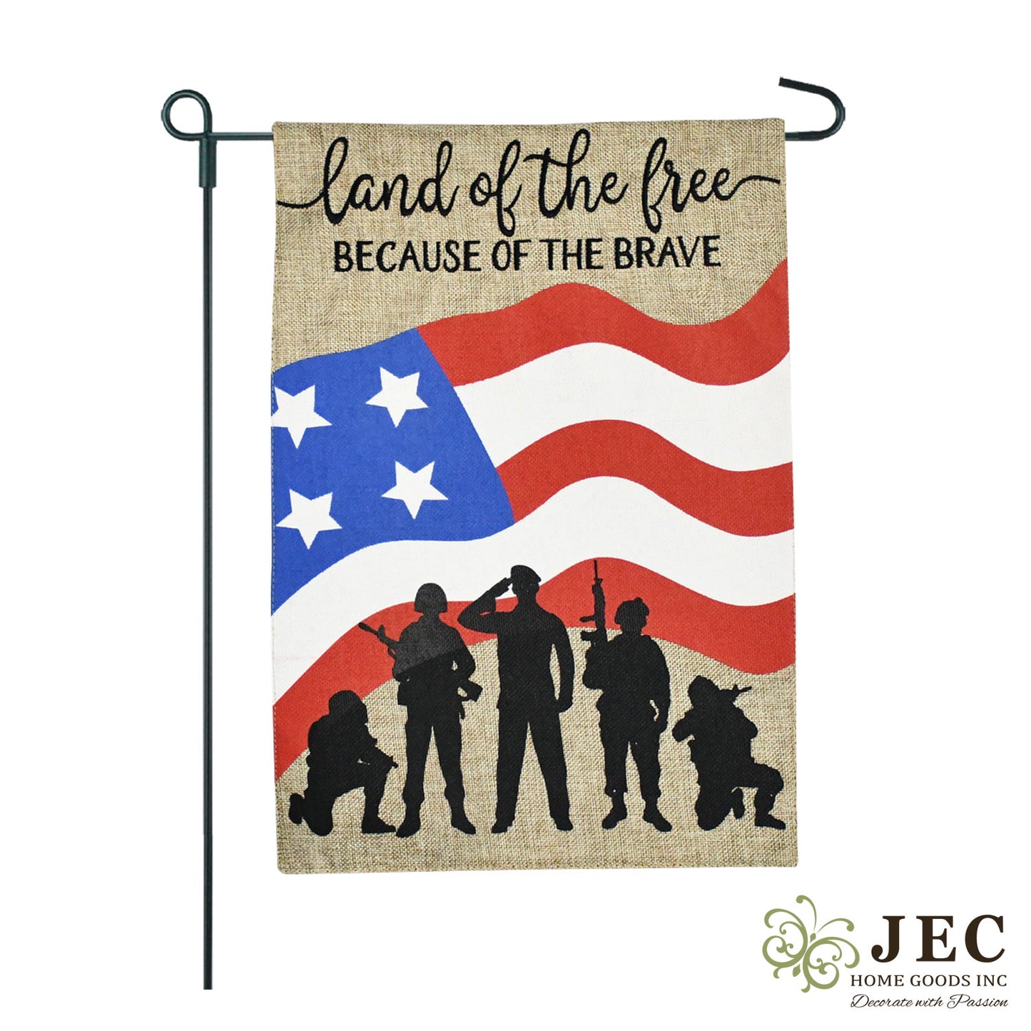 American Heroes Burlap 2-Sided Garden Flag 12.5x18"