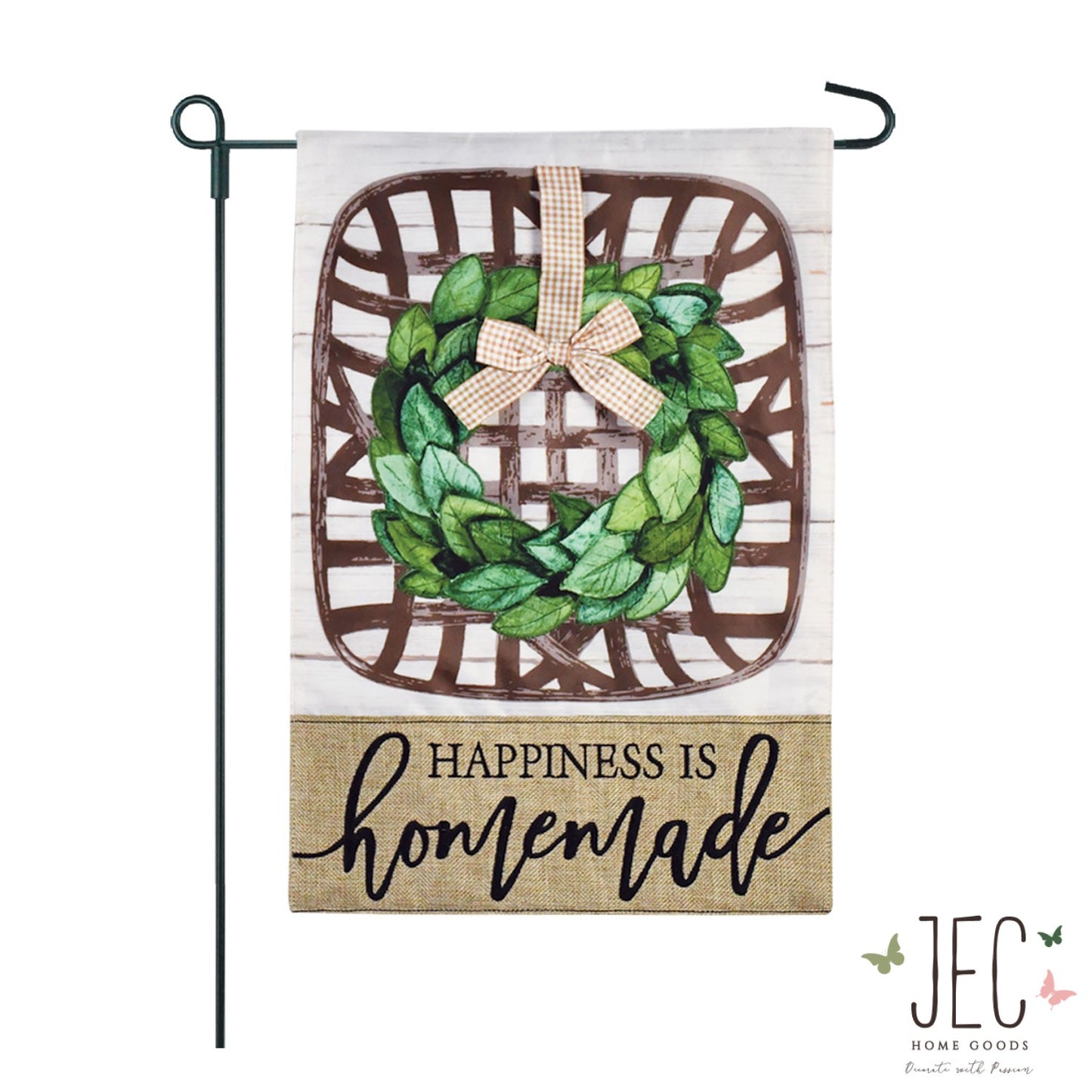 Tobacco Basket Burlap 2-Sided Garden Flag 12.5x18"