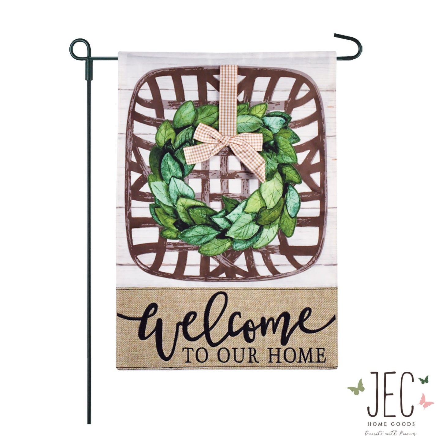 Tobacco Basket Burlap 2-Sided Garden Flag 12.5x18"