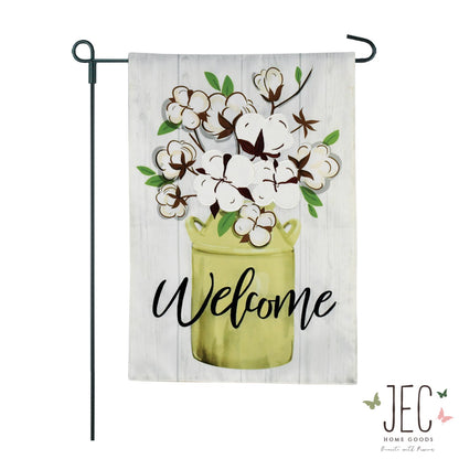 Cotton Milk Jar  2-Sided Garden Flag 12.5x18"