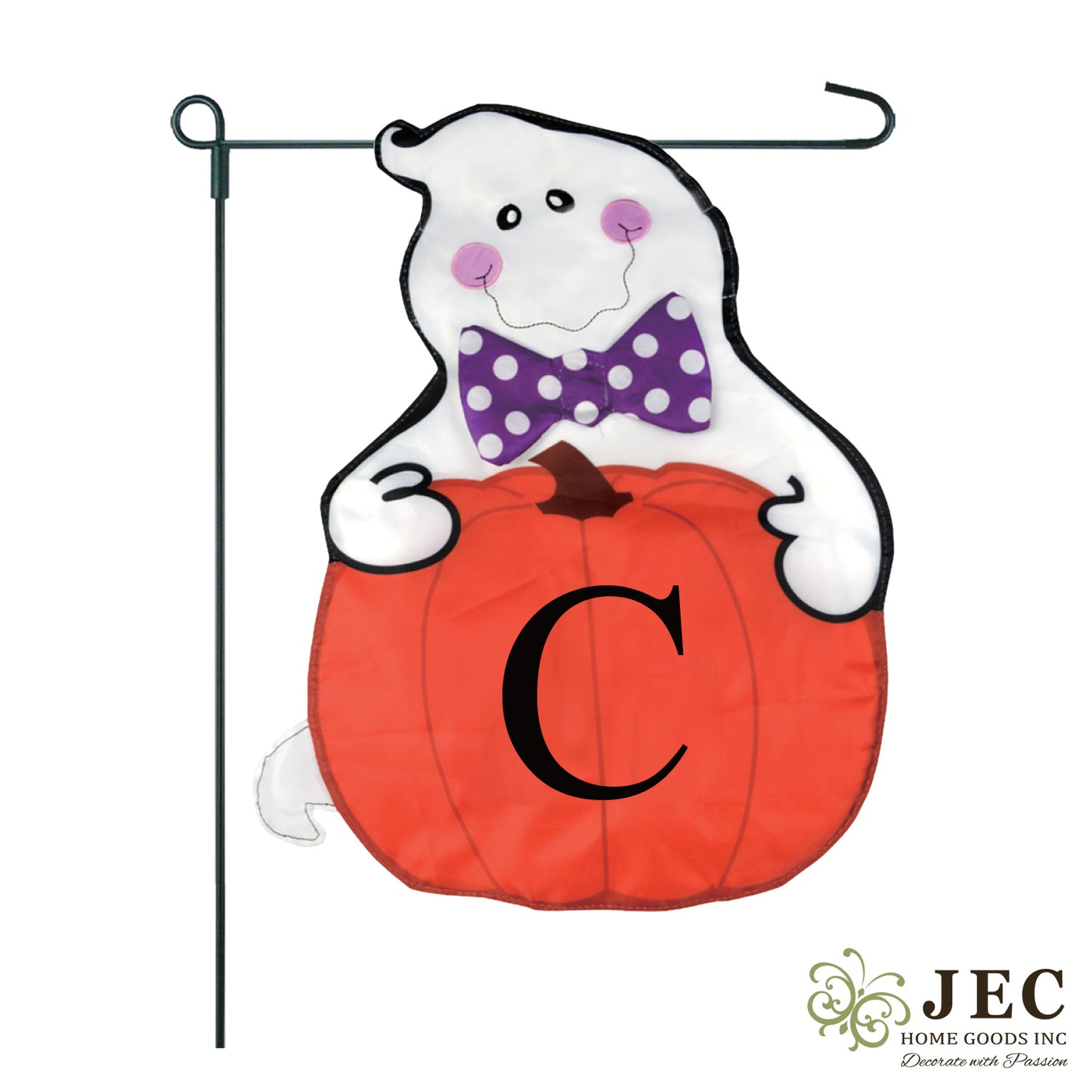 Ghost Pumpkin 2-Sided Garden Flag 12.5x18"