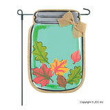 Personalized Mason Jar Leaves Burlap 2-Sided Garden Flag 12.5x18"