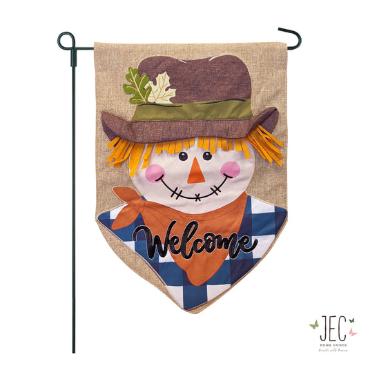 Scarecrow Burlap 2-Sided Garden Flag 12.5x18"