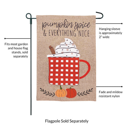 Pumpkin Spice Nice Burlap 2-Sided Garden Flag 12.5x18"