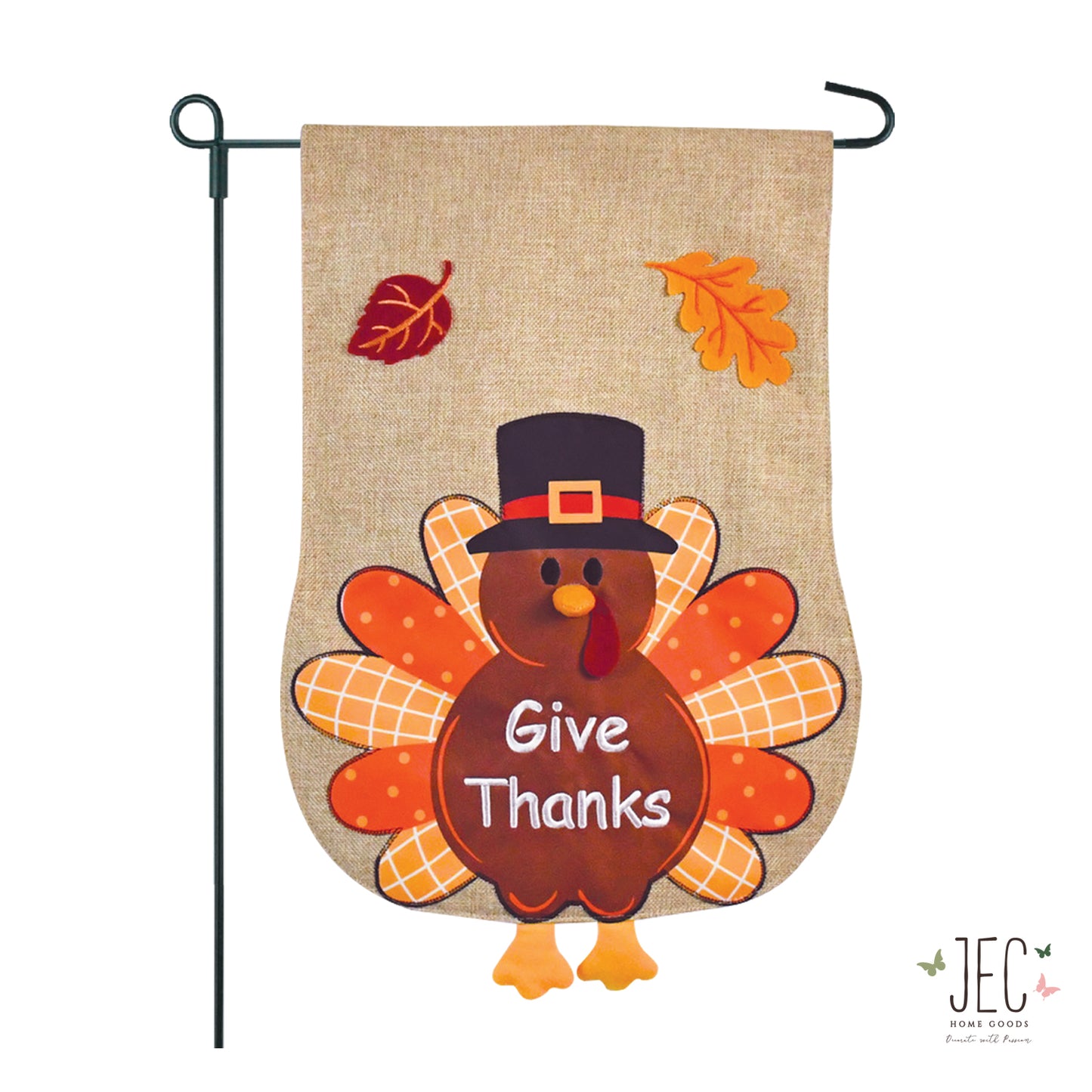 Turkey Burlap 2-Sided Garden Flag 12.5x18"