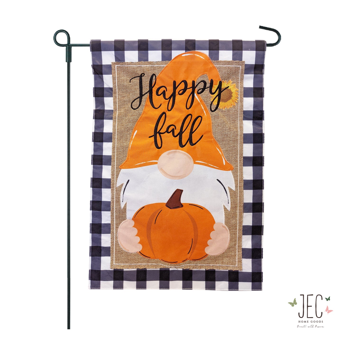 Fall Gnome Burlap 2-Sided Garden Flag 12.5x18"